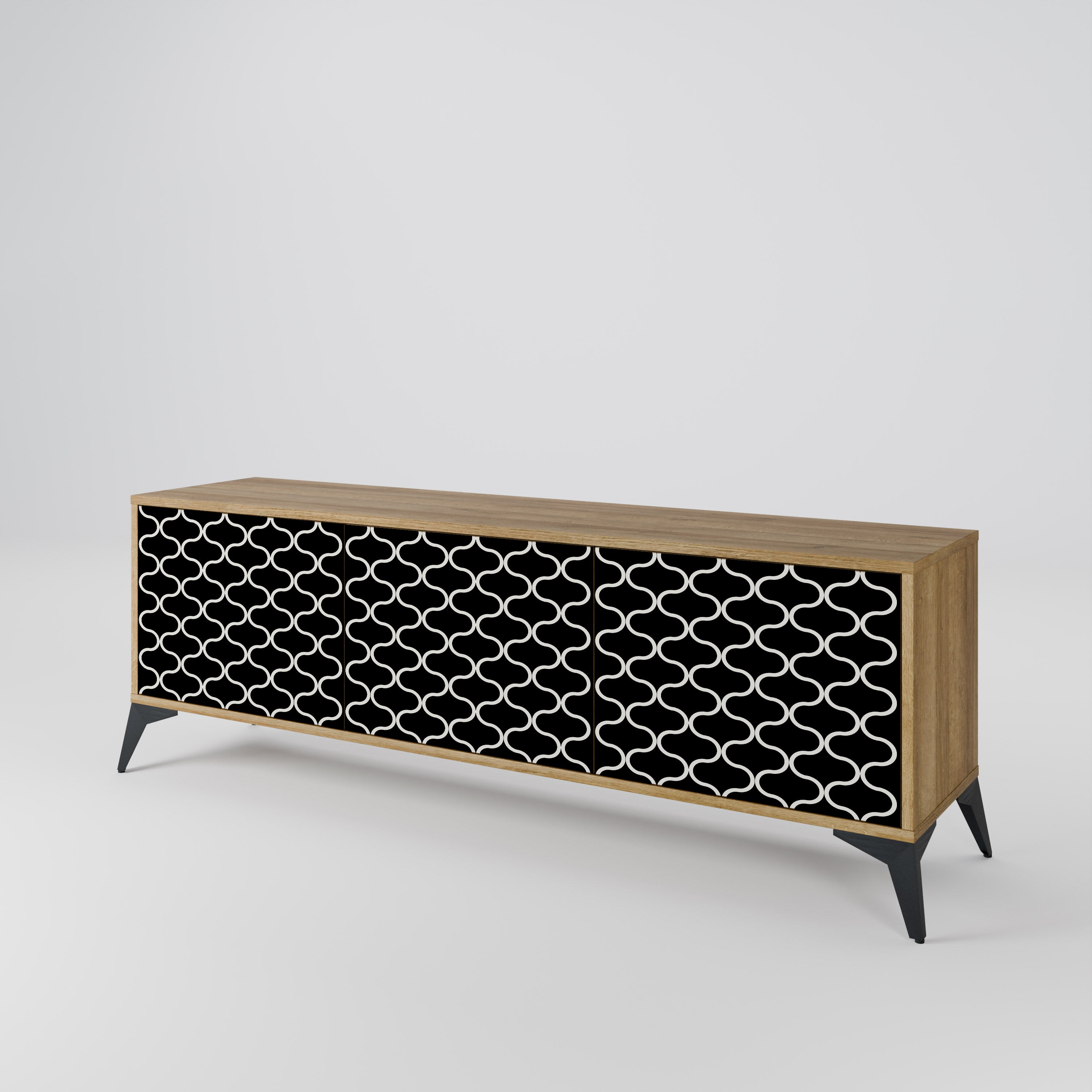 TESSELATED BLACKNESS 3-Door TV Cabinet