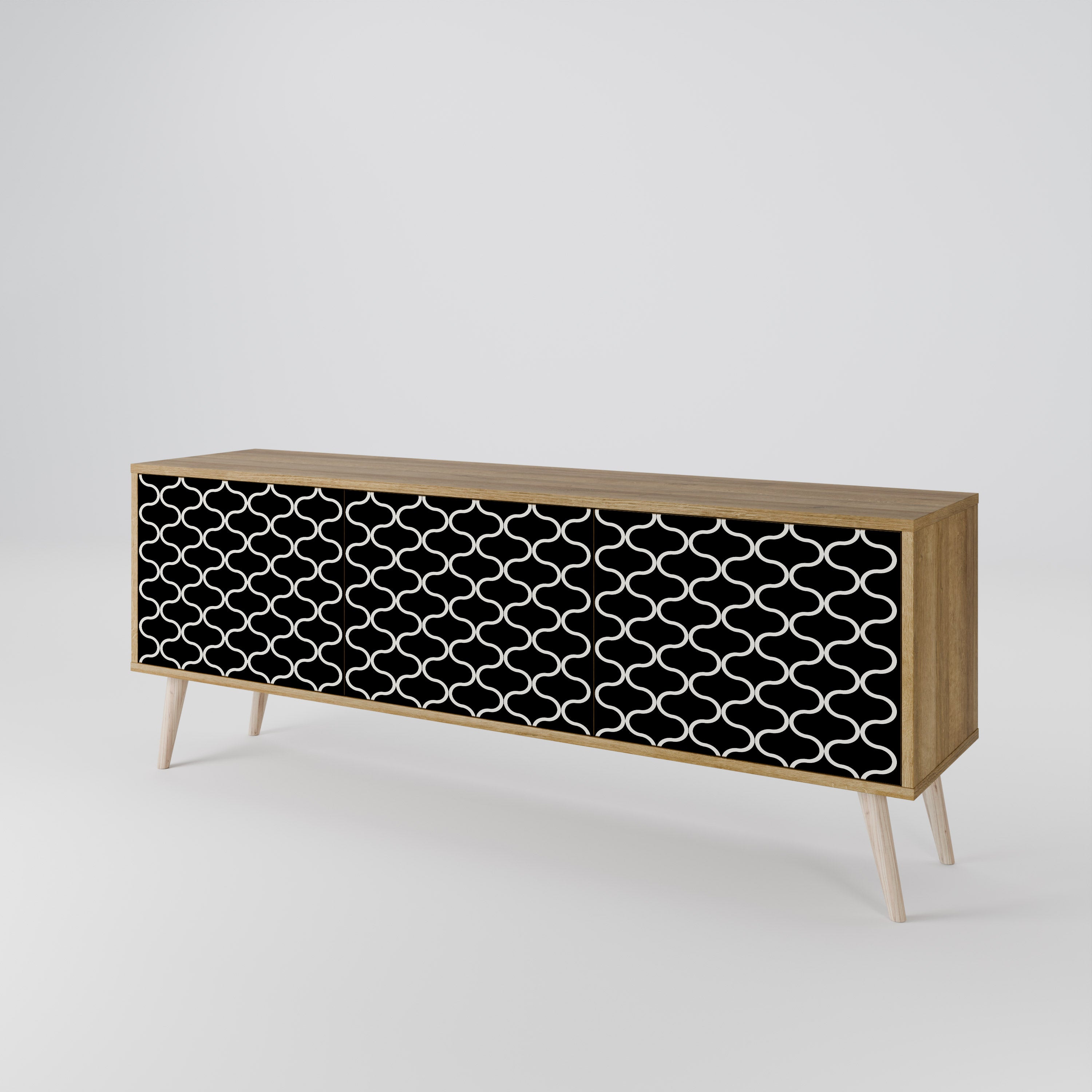 TESSELATED BLACKNESS 3-Door TV Cabinet