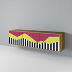 PIANO FANTASY 3-Door TV Stand in Oak Effect