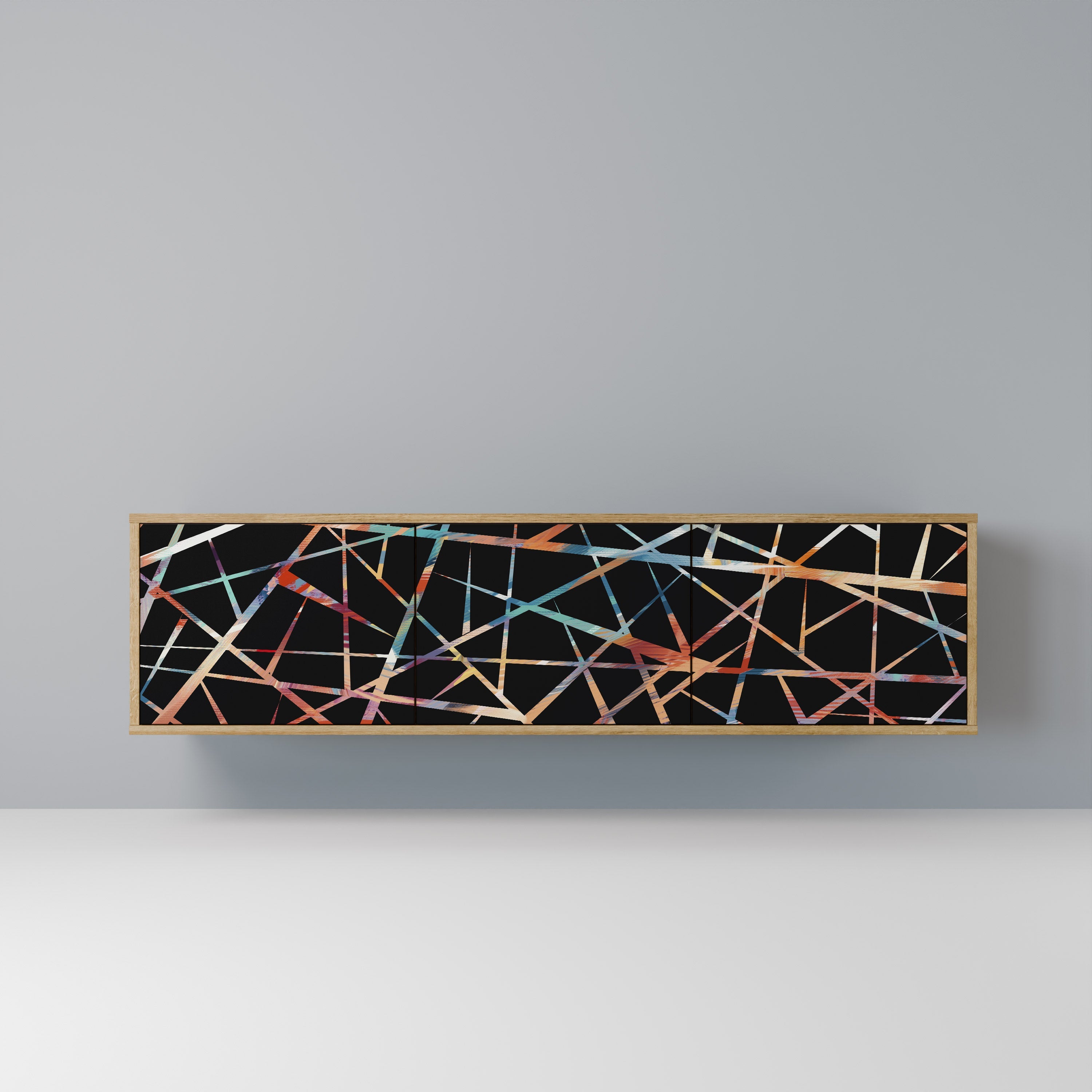 POLYGON VERVE 3-Door TV Stand in Oak Effect