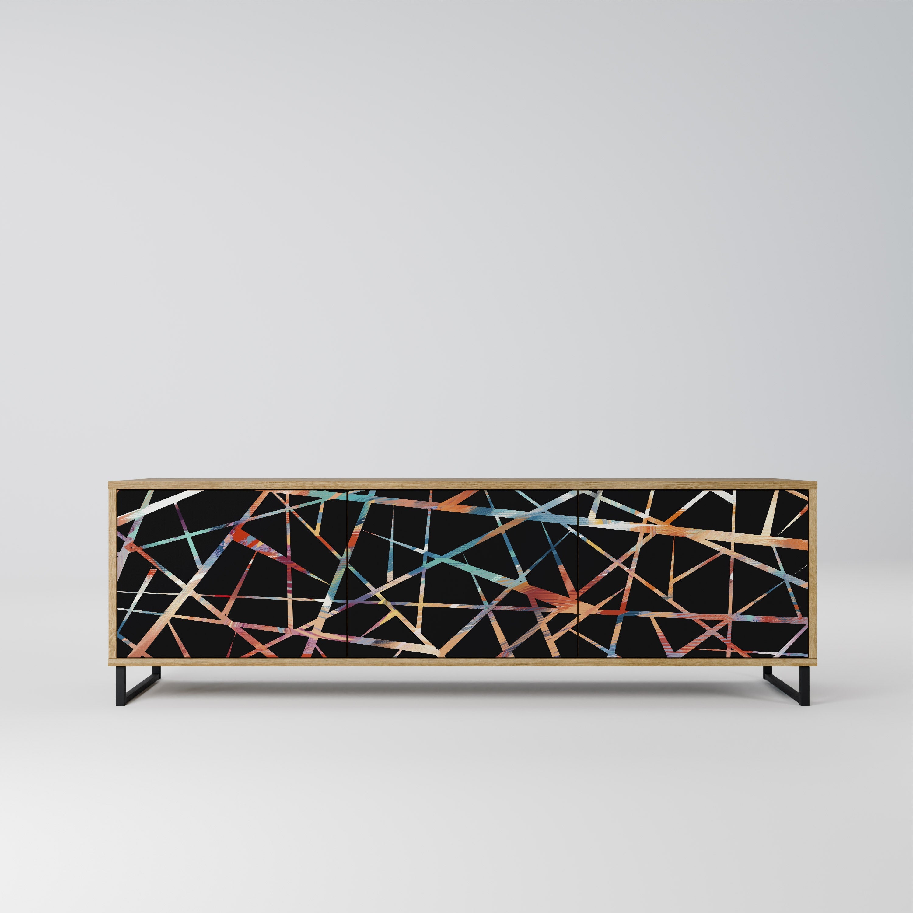 POLYGON VERVE 3-Door TV Stand in Oak Effect