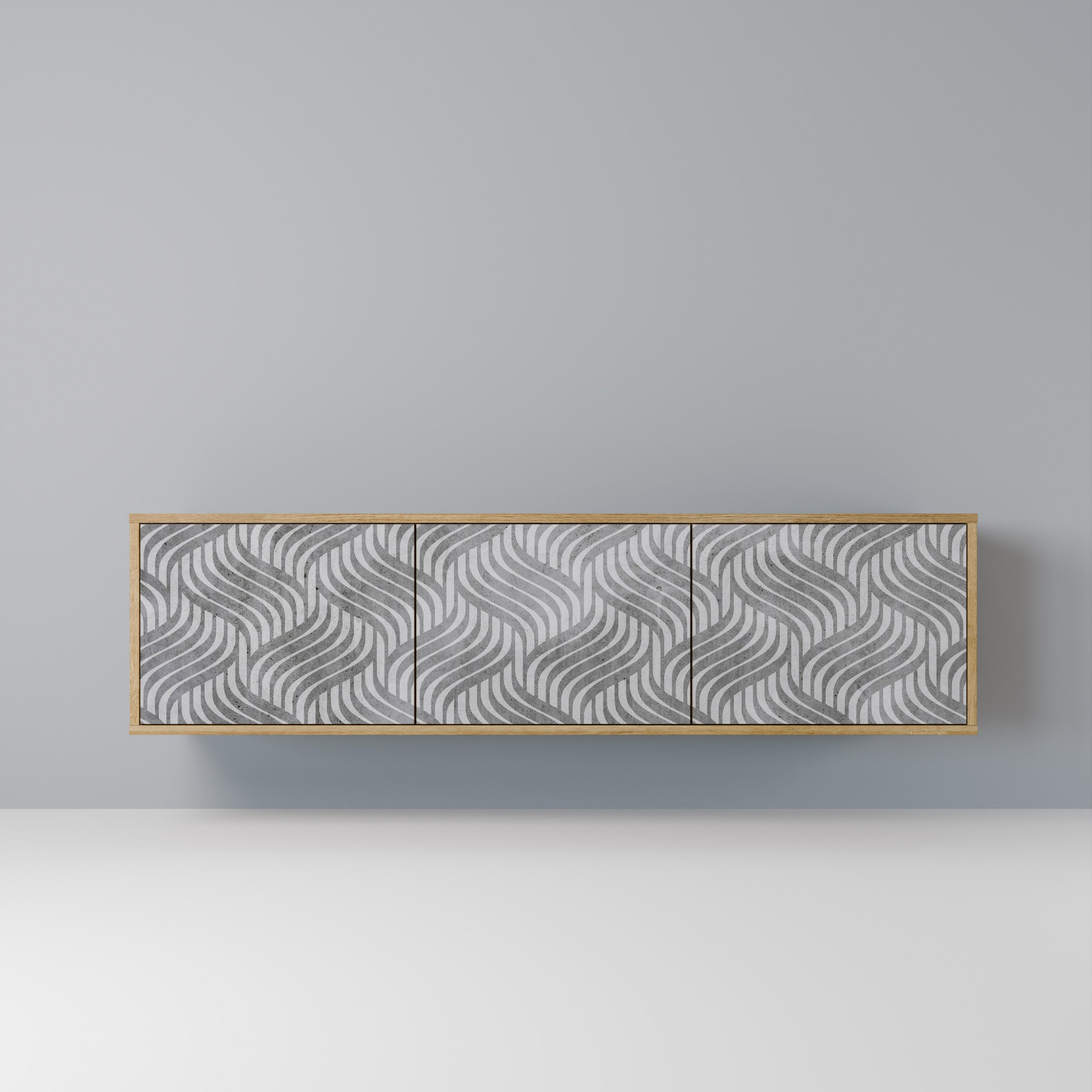 CONCRETE MOVEMENT TV-Lowboard mit 3 Türen in Eiche-Optik