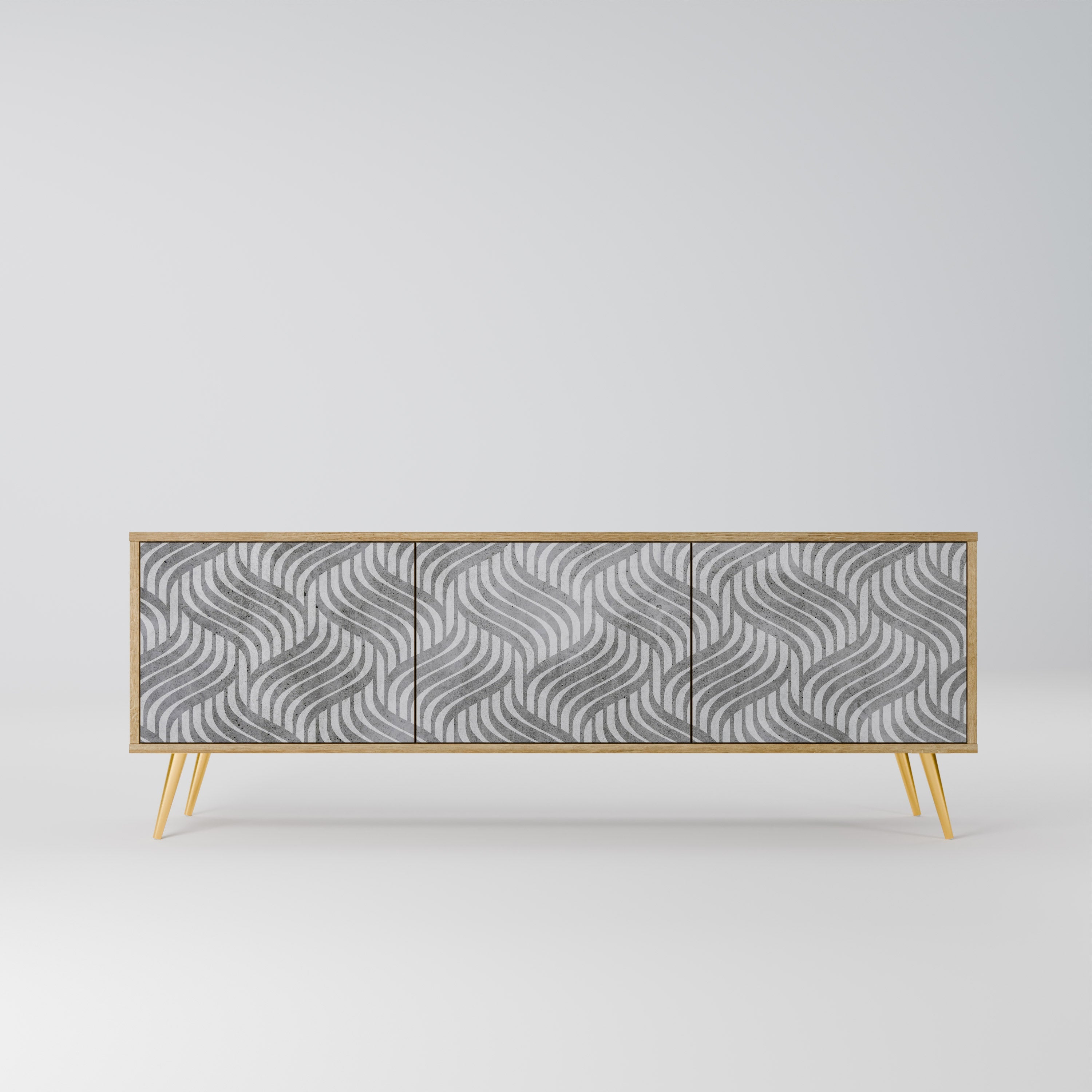 CONCRETE MOVEMENT TV-Lowboard mit 3 Türen in Eiche-Optik