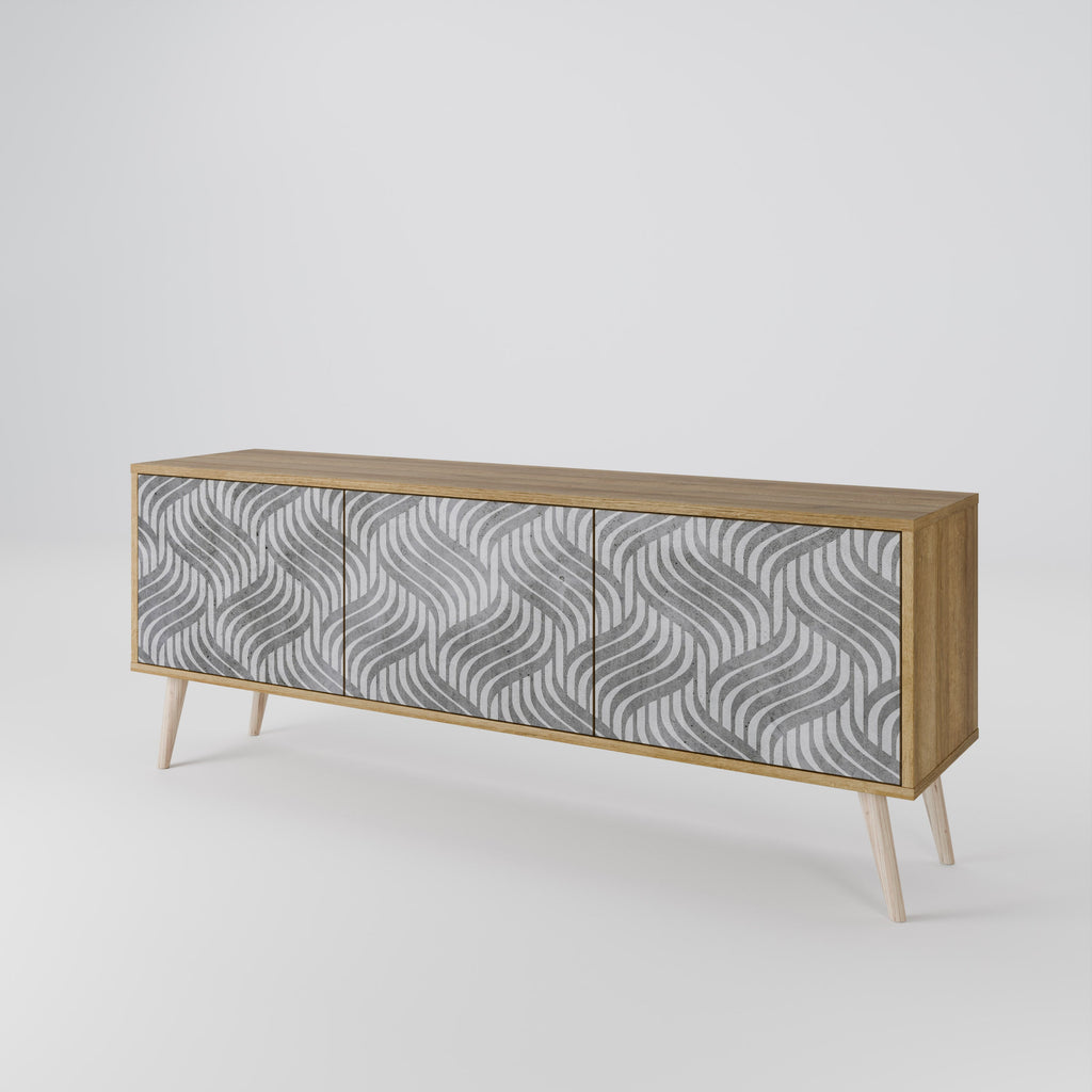 CONCRETE MOVEMENT TV-Lowboard mit 3 Türen in Eiche-Optik