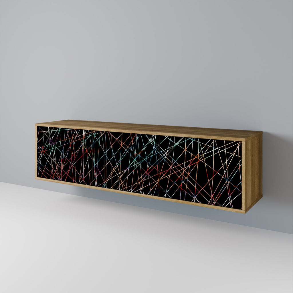 LUMINOUS SNARE 3-Door TV Stand in Oak Effect