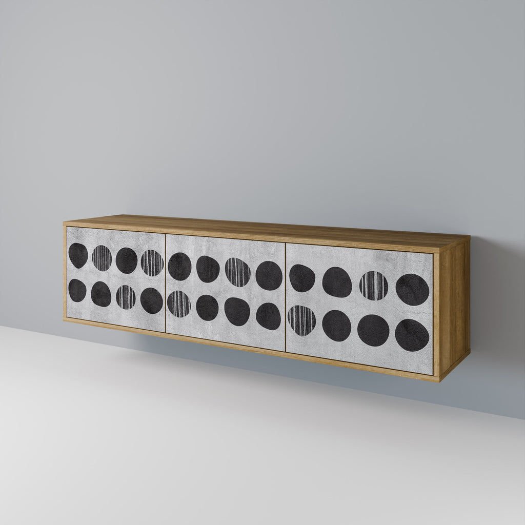 GHOSTLY GRADIENTS 3-Door TV Stand in Oak Effect