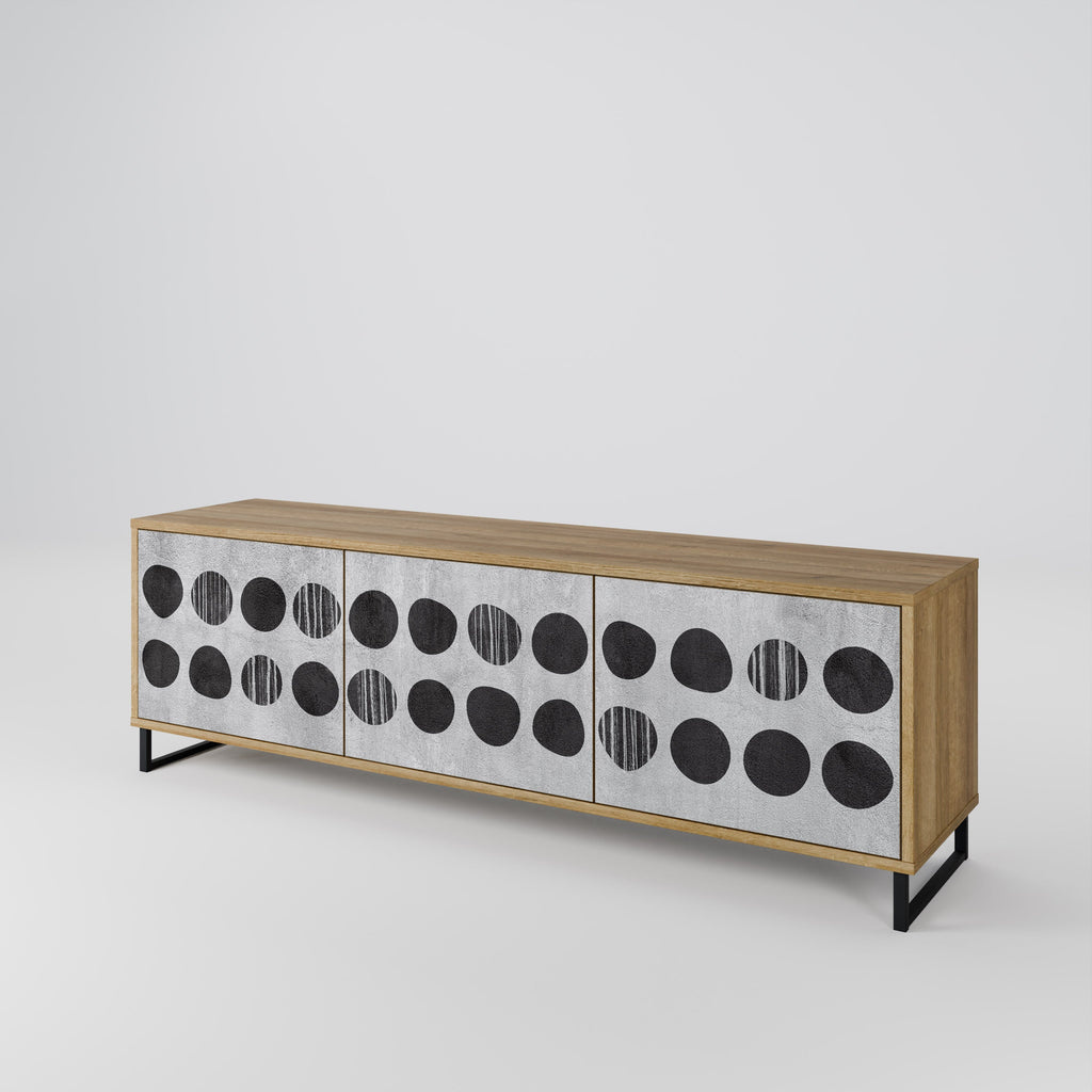 GHOSTLY GRADIENTS 3-Door TV Stand in Oak Effect