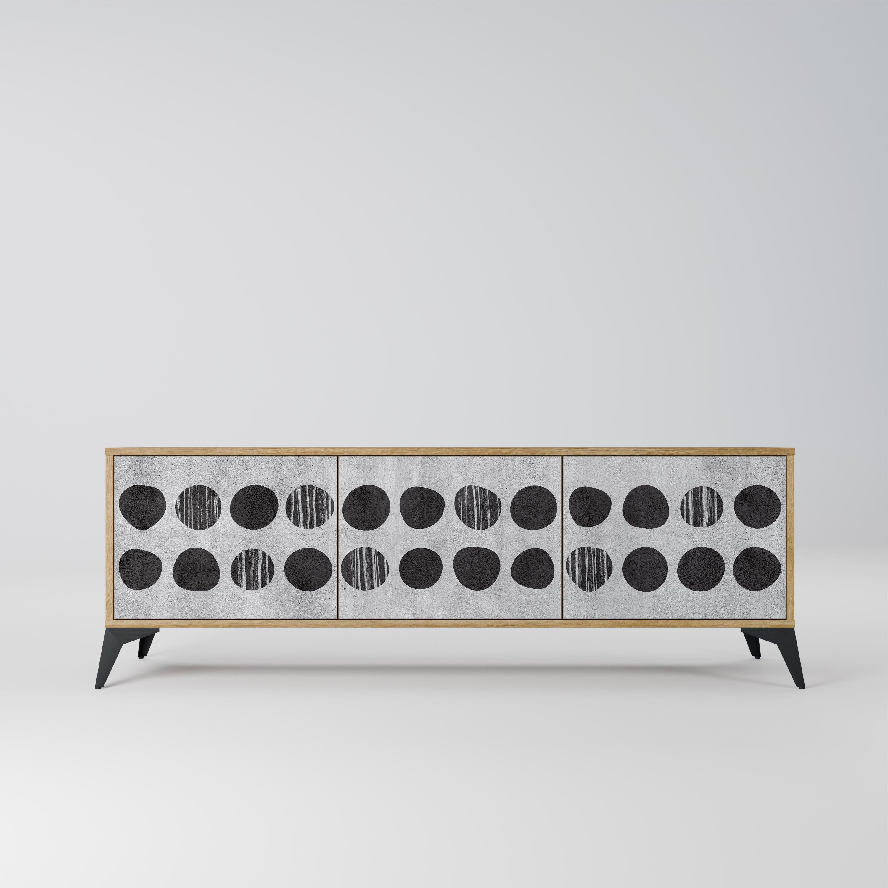 GHOSTLY GRADIENTS 3-Door TV Stand in Oak Effect