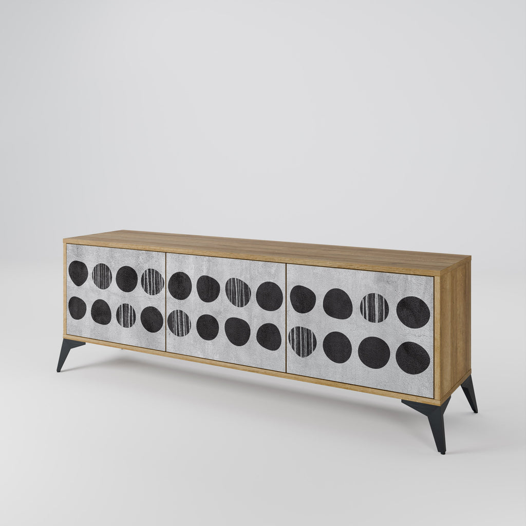 GHOSTLY GRADIENTS 3-Door TV Stand in Oak Effect