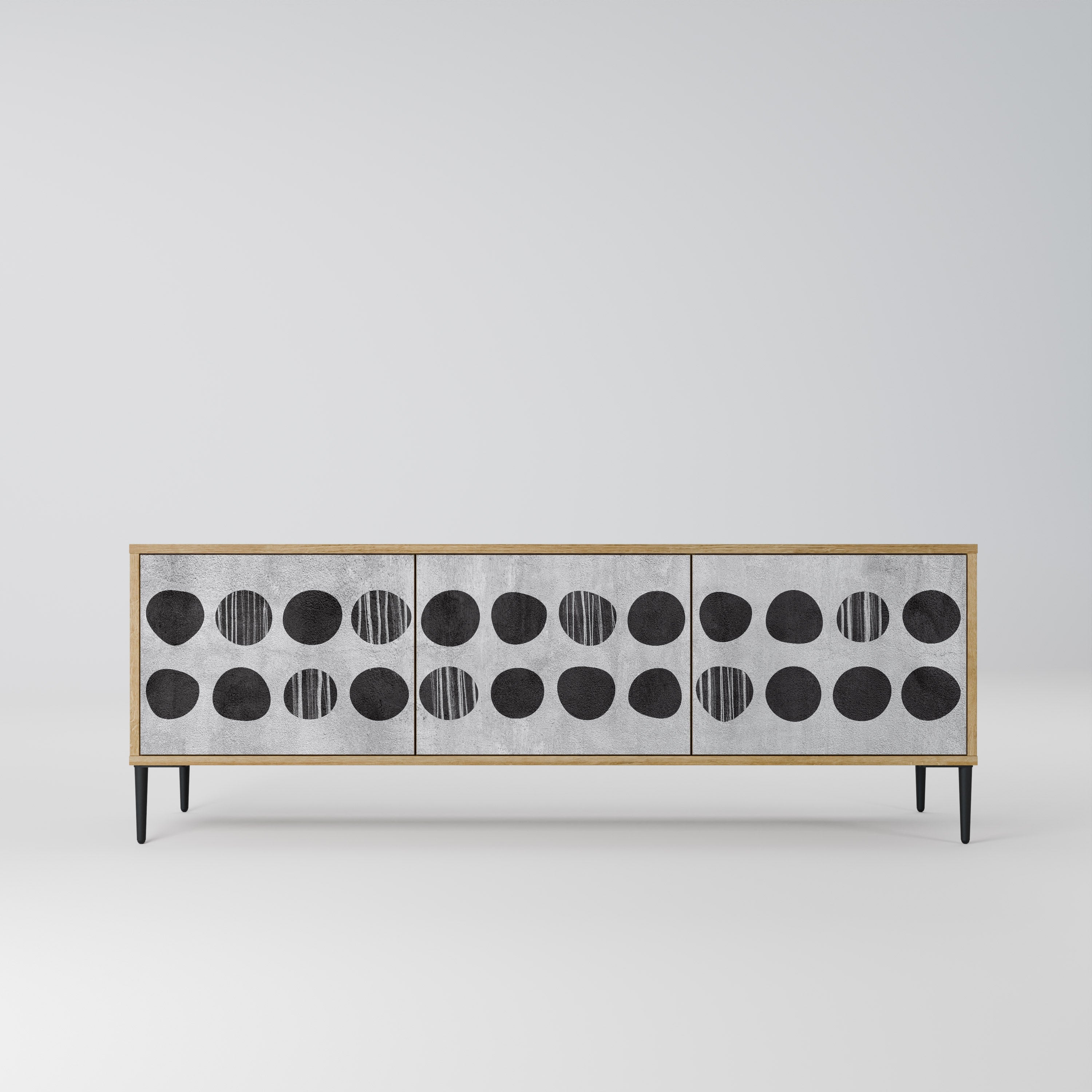 GHOSTLY GRADIENTS 3-Door TV Stand in Oak Effect