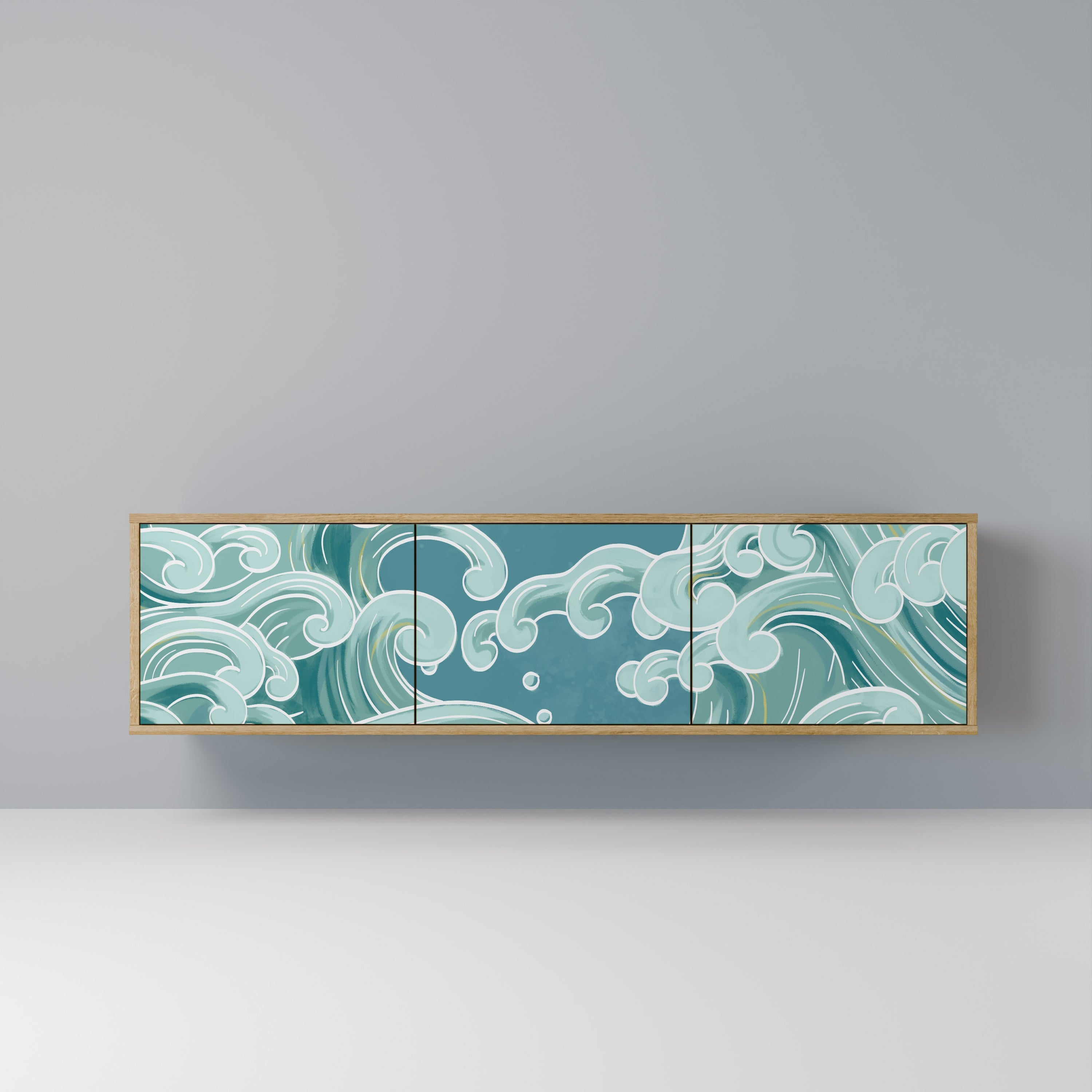 ASIAN SWAY TV-Lowboard mit 3 Türen in Eiche-Optik