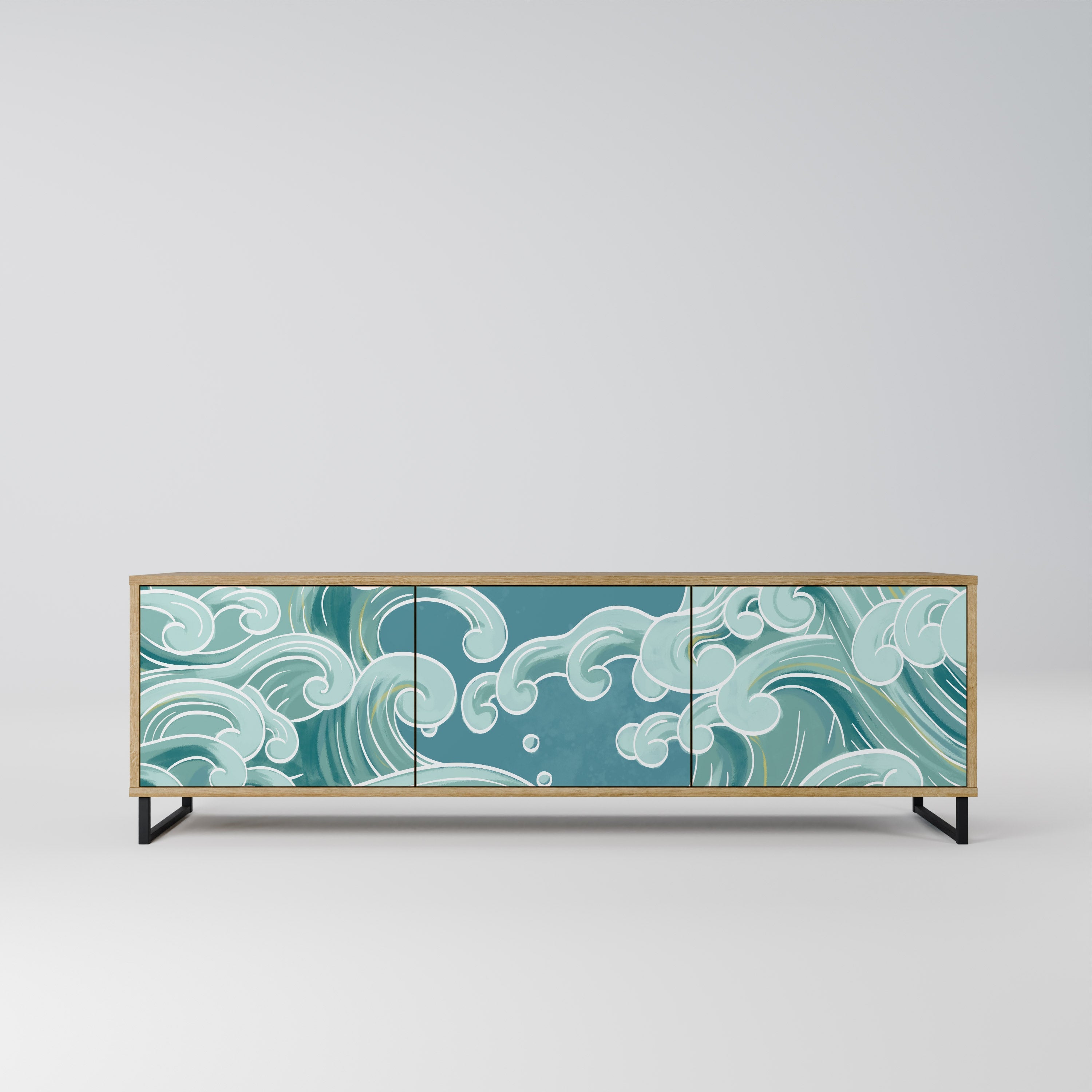 ASIAN SWAY TV-Lowboard mit 3 Türen in Eiche-Optik