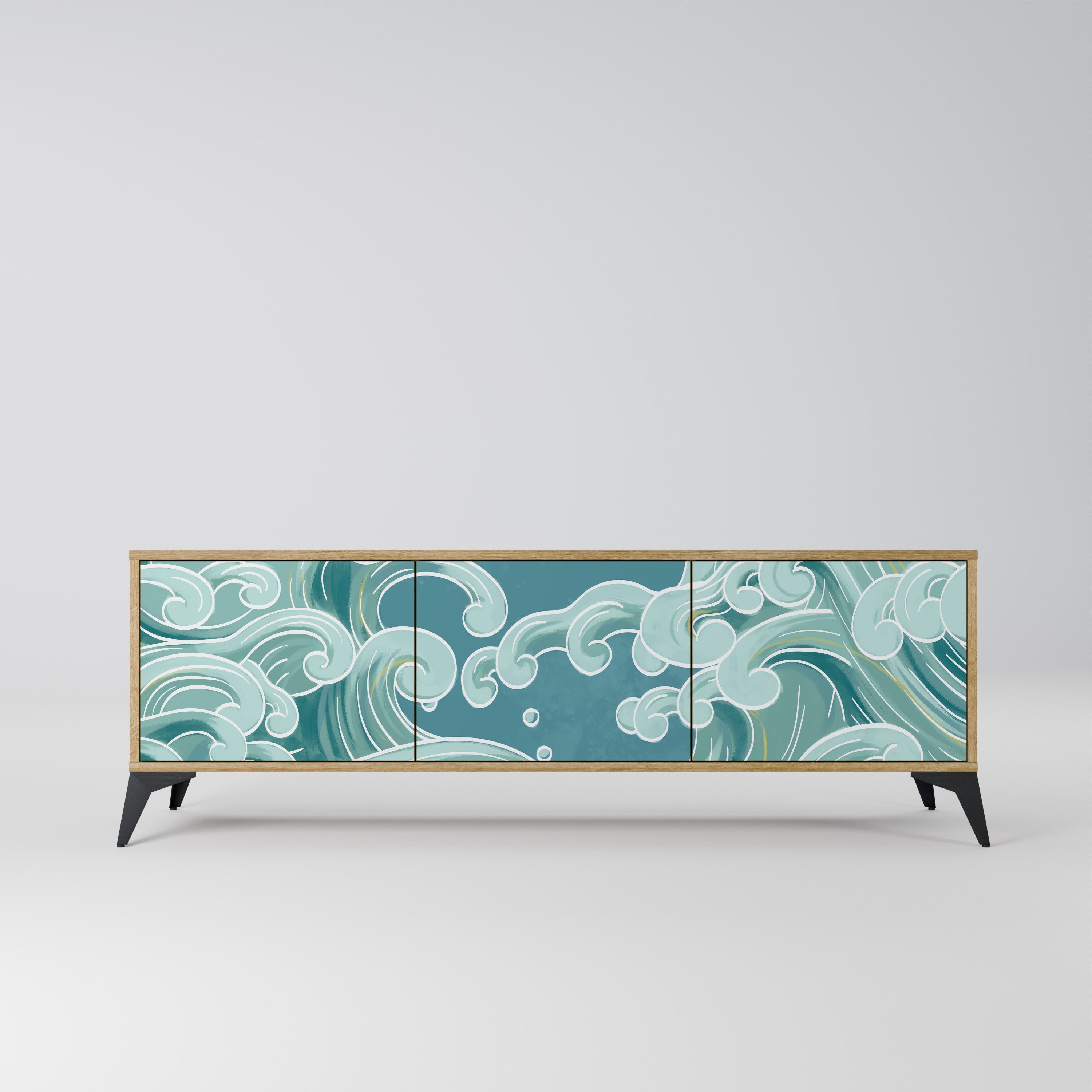 ASIAN SWAY TV-Lowboard mit 3 Türen in Eiche-Optik