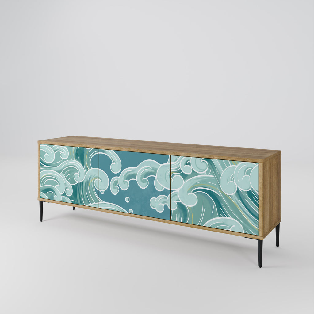 ASIAN SWAY TV-Lowboard mit 3 Türen in Eiche-Optik