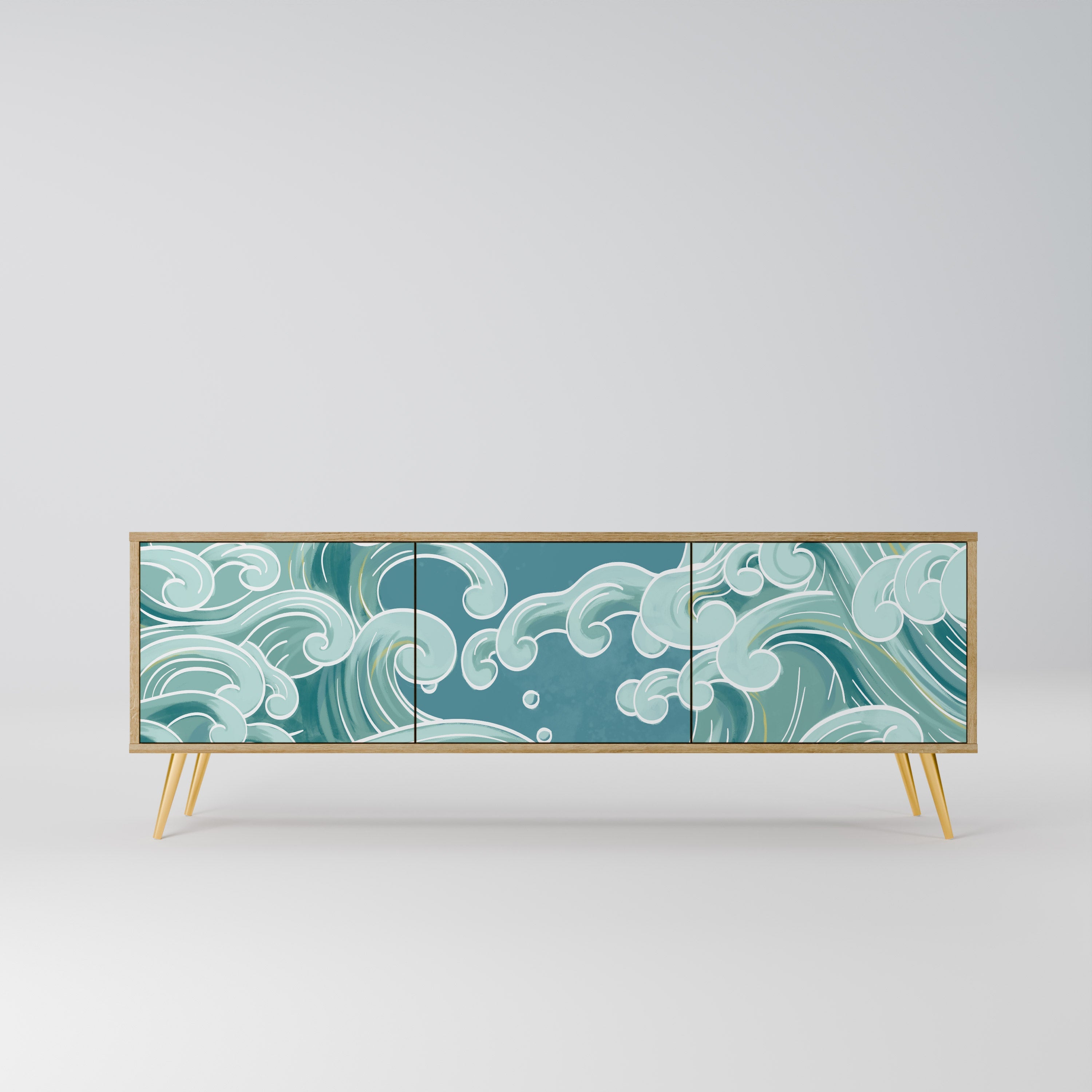 ASIAN SWAY TV-Lowboard mit 3 Türen in Eiche-Optik