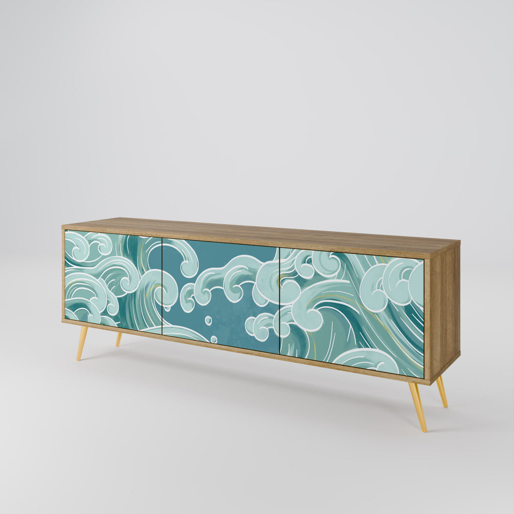 ASIAN SWAY TV-Lowboard mit 3 Türen in Eiche-Optik