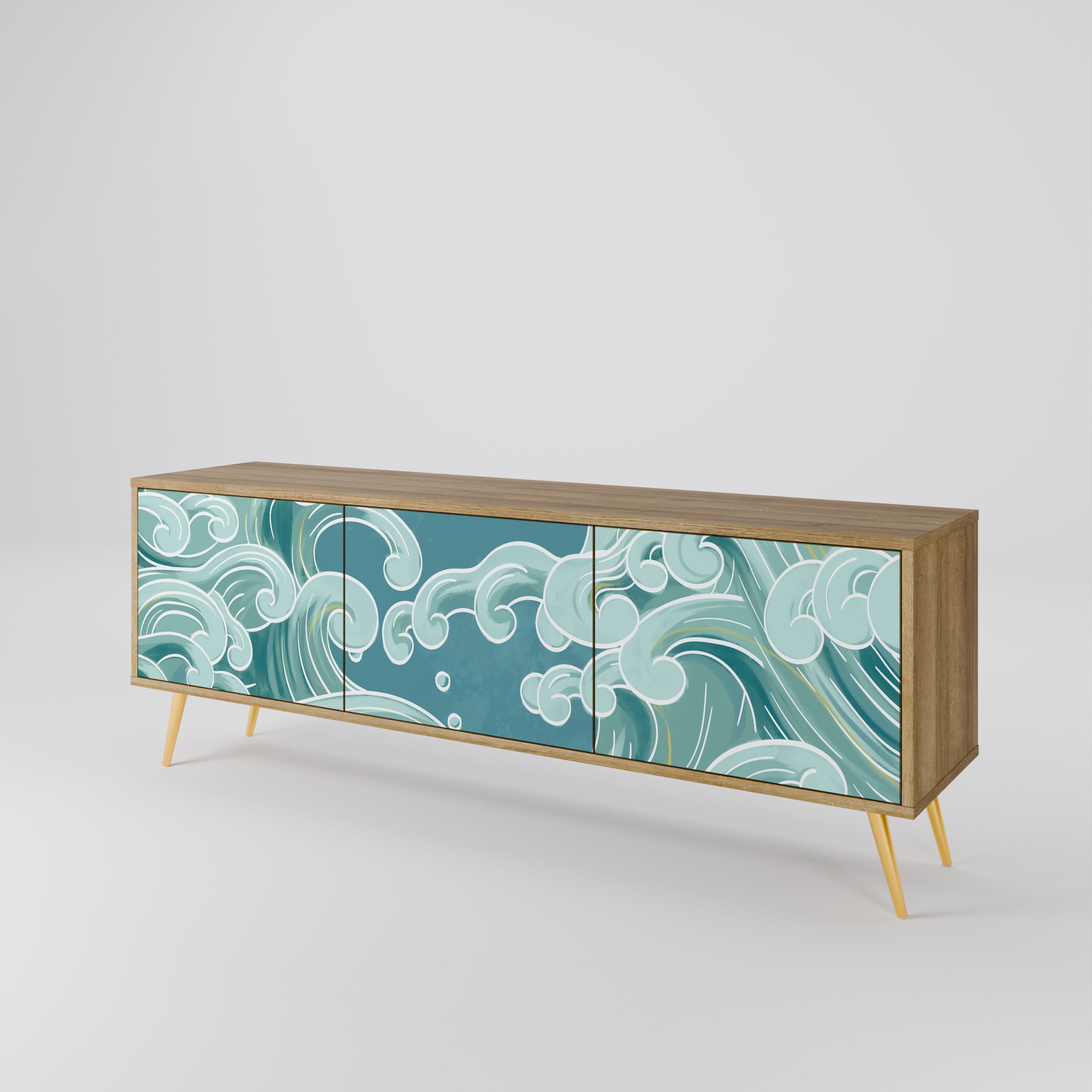 ASIAN SWAY TV-Lowboard mit 3 Türen in Eiche-Optik