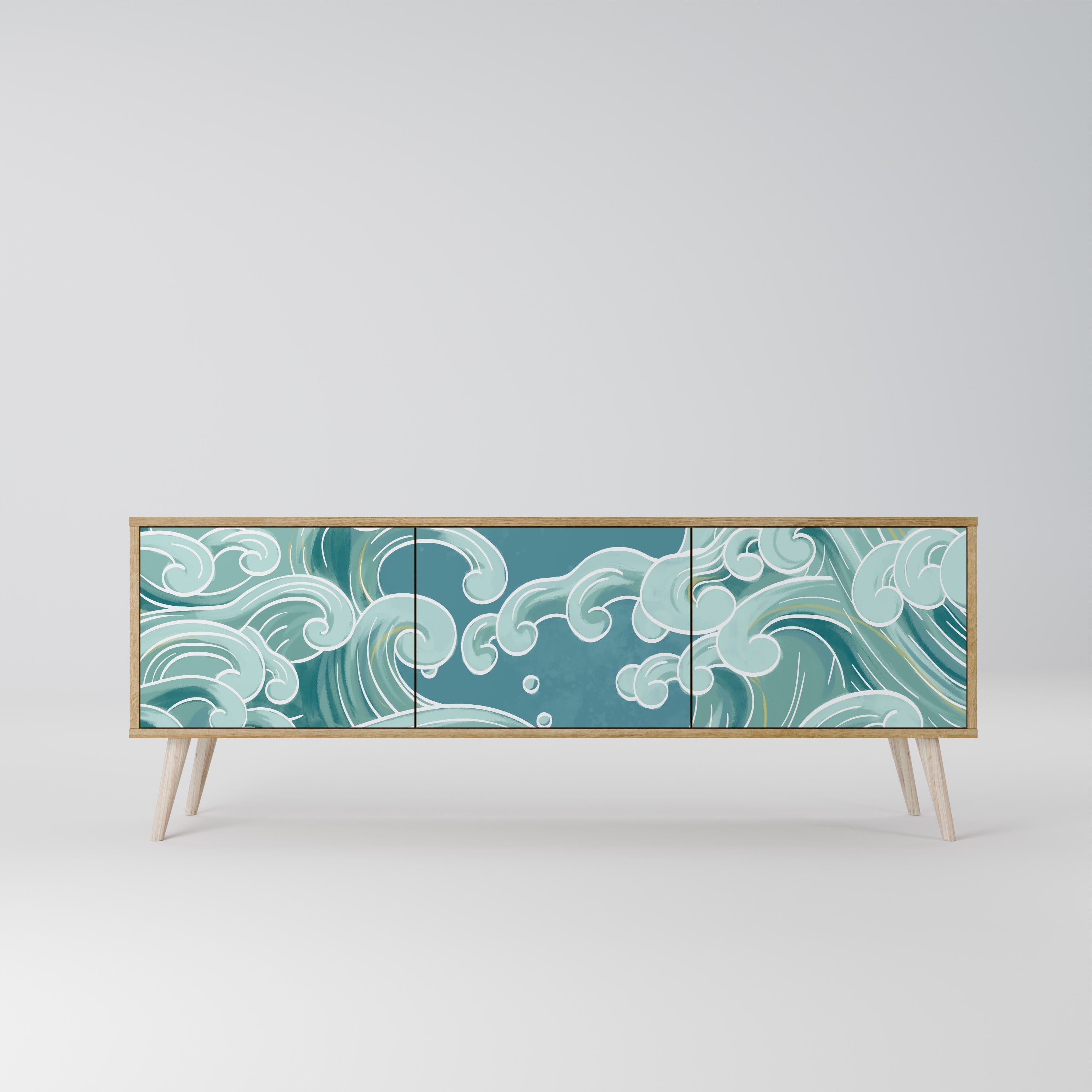 ASIAN SWAY TV-Lowboard mit 3 Türen in Eiche-Optik