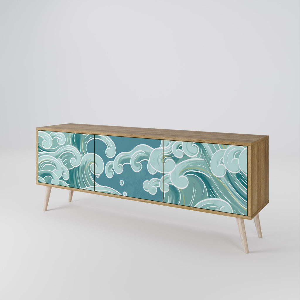 ASIAN SWAY TV-Lowboard mit 3 Türen in Eiche-Optik