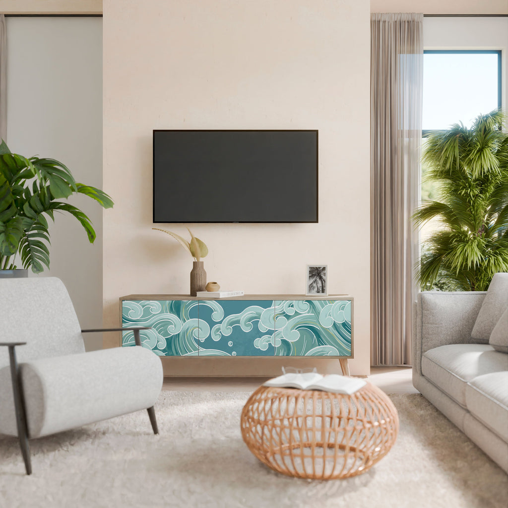 ASIAN SWAY TV-Lowboard mit 3 Türen in Eiche-Optik