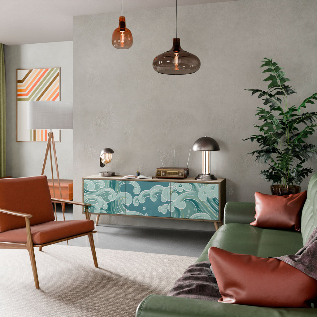 ASIAN SWAY TV-Lowboard mit 3 Türen in Eiche-Optik