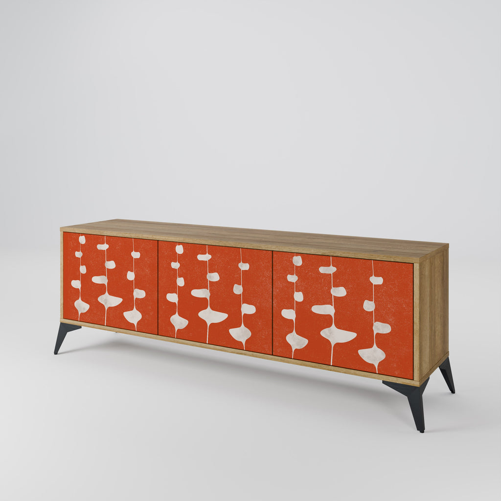 COURAGE MOLD 3-Door TV Stand in Oak Effect