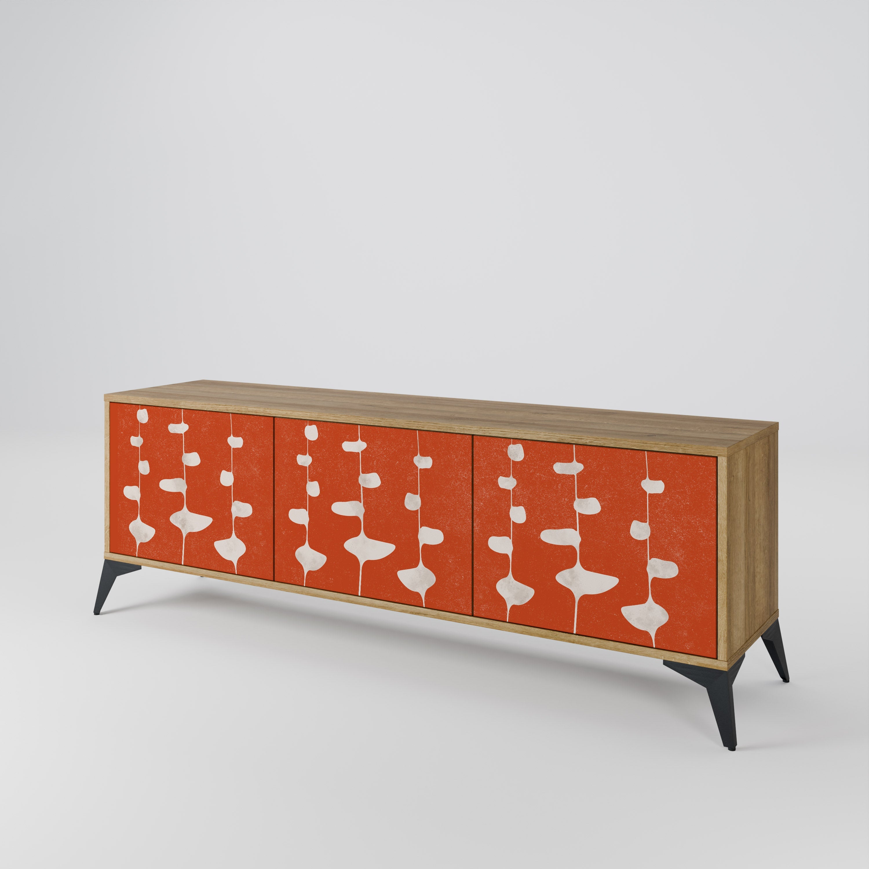 COURAGE MOLD 3-Door TV Stand in Oak Effect