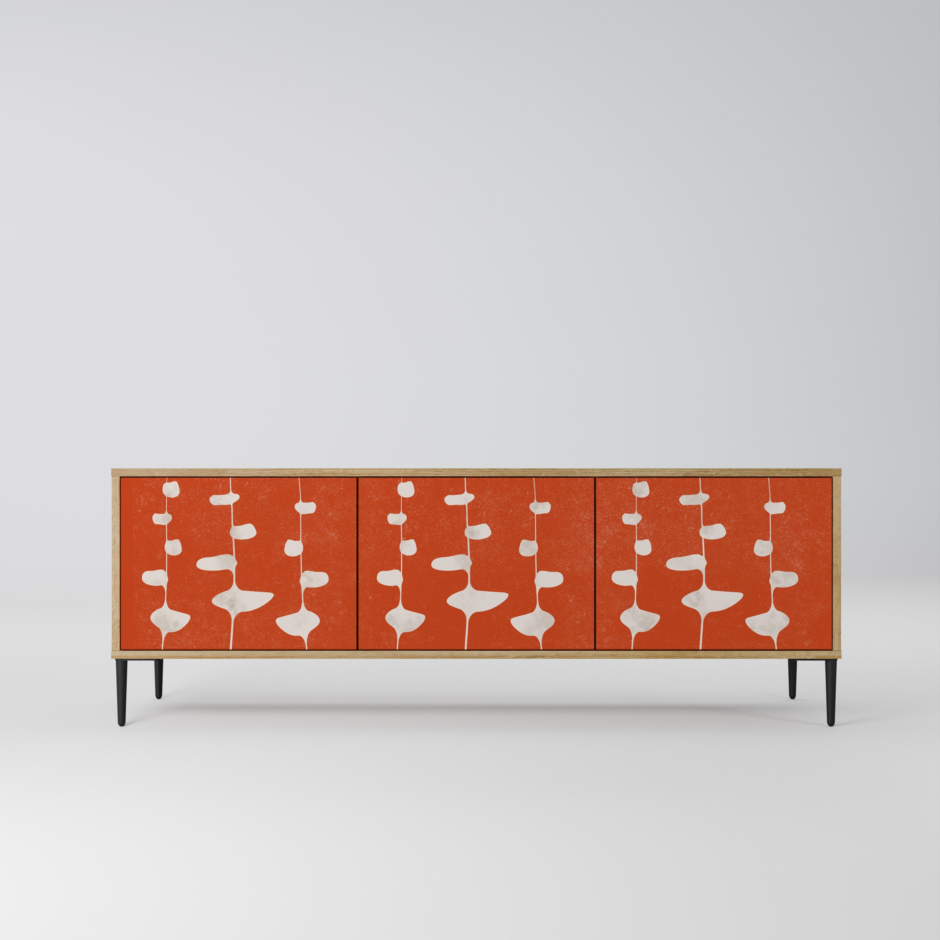 COURAGE MOLD 3-Door TV Stand in Oak Effect