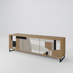 DELICATE MEMENTO 3-Door TV Stand in Oak Effect