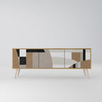 DELICATE MEMENTO 3-Door TV Stand in Oak Effect