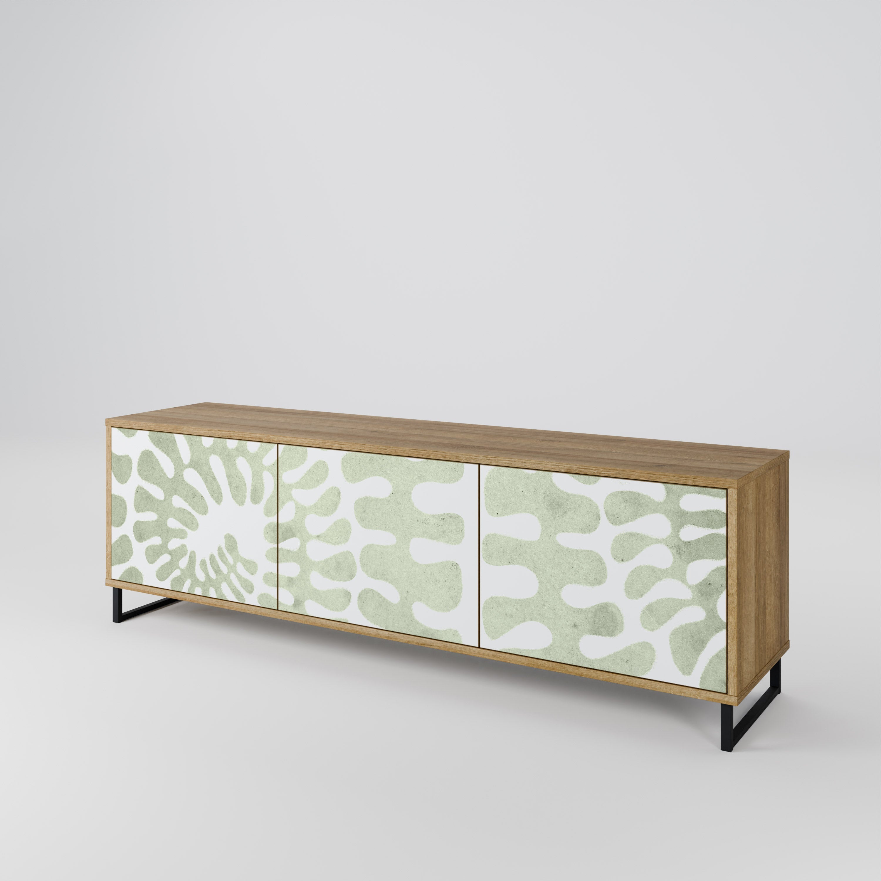 HELIX DANCE 3-Door TV Stand in Oak Effect