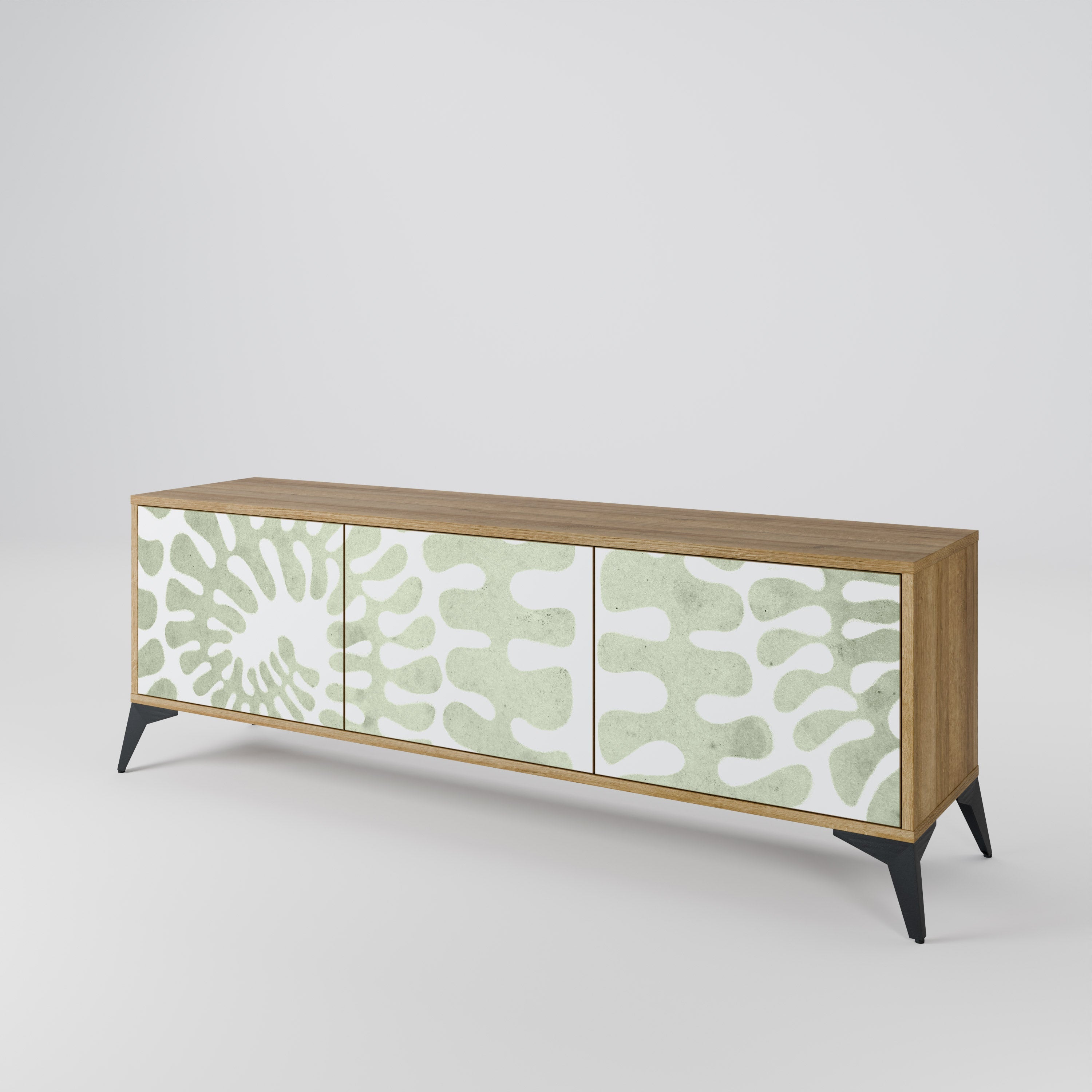 HELIX DANCE 3-Door TV Stand in Oak Effect