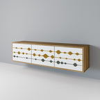 VIVID TONE TV-Lowboard mit 3 Türen in Eiche-Optik