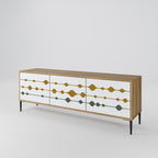 VIVID TONE TV-Lowboard mit 3 Türen in Eiche-Optik