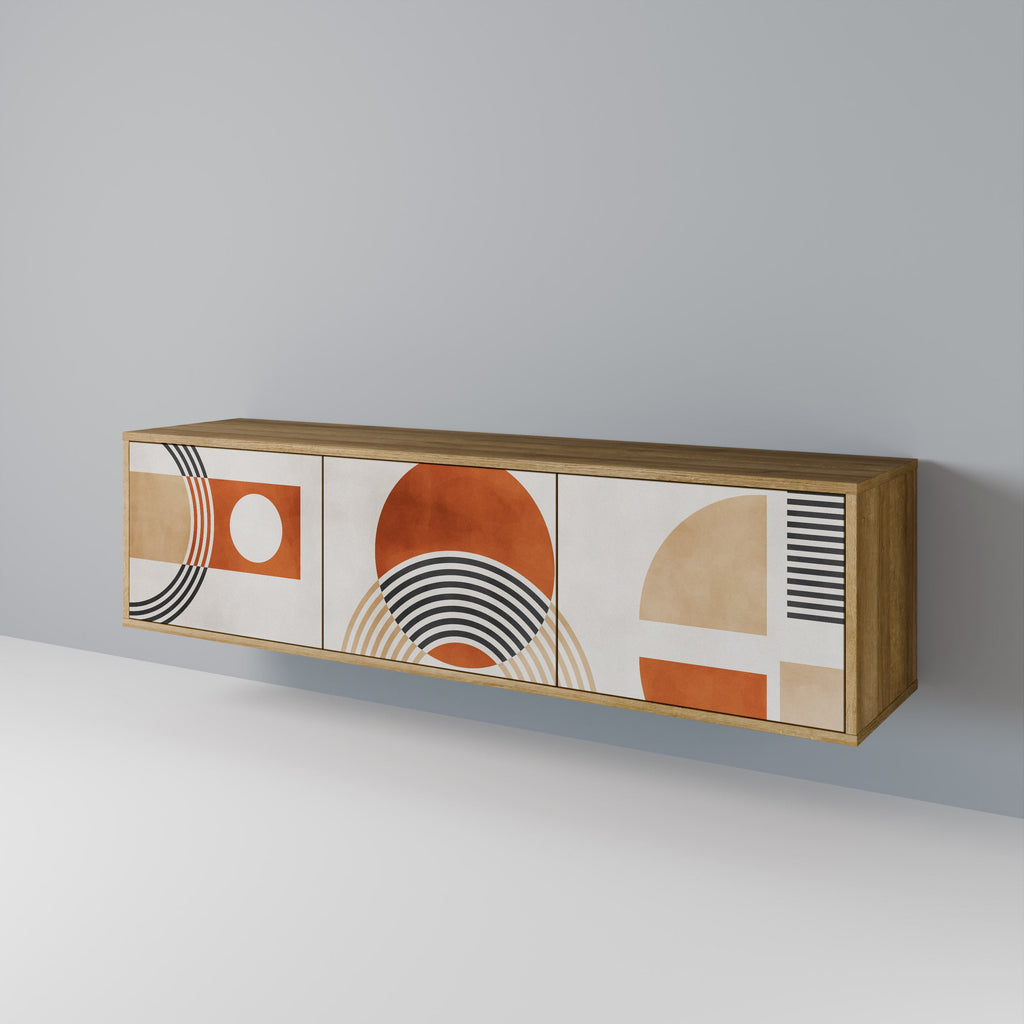 SPACE AROUND 3-Door TV Stand in Oak Effect