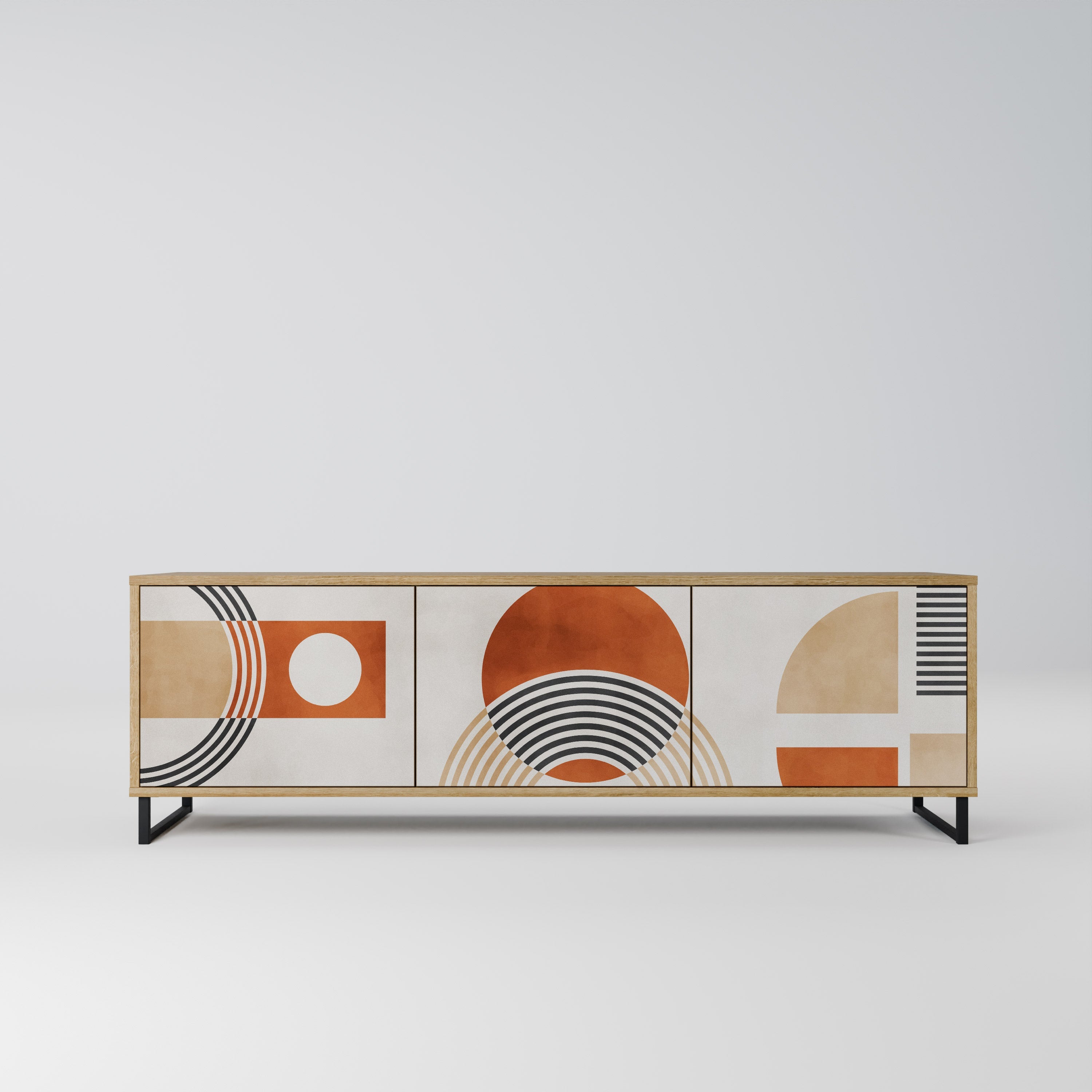 SPACE AROUND 3-Door TV Stand in Oak Effect