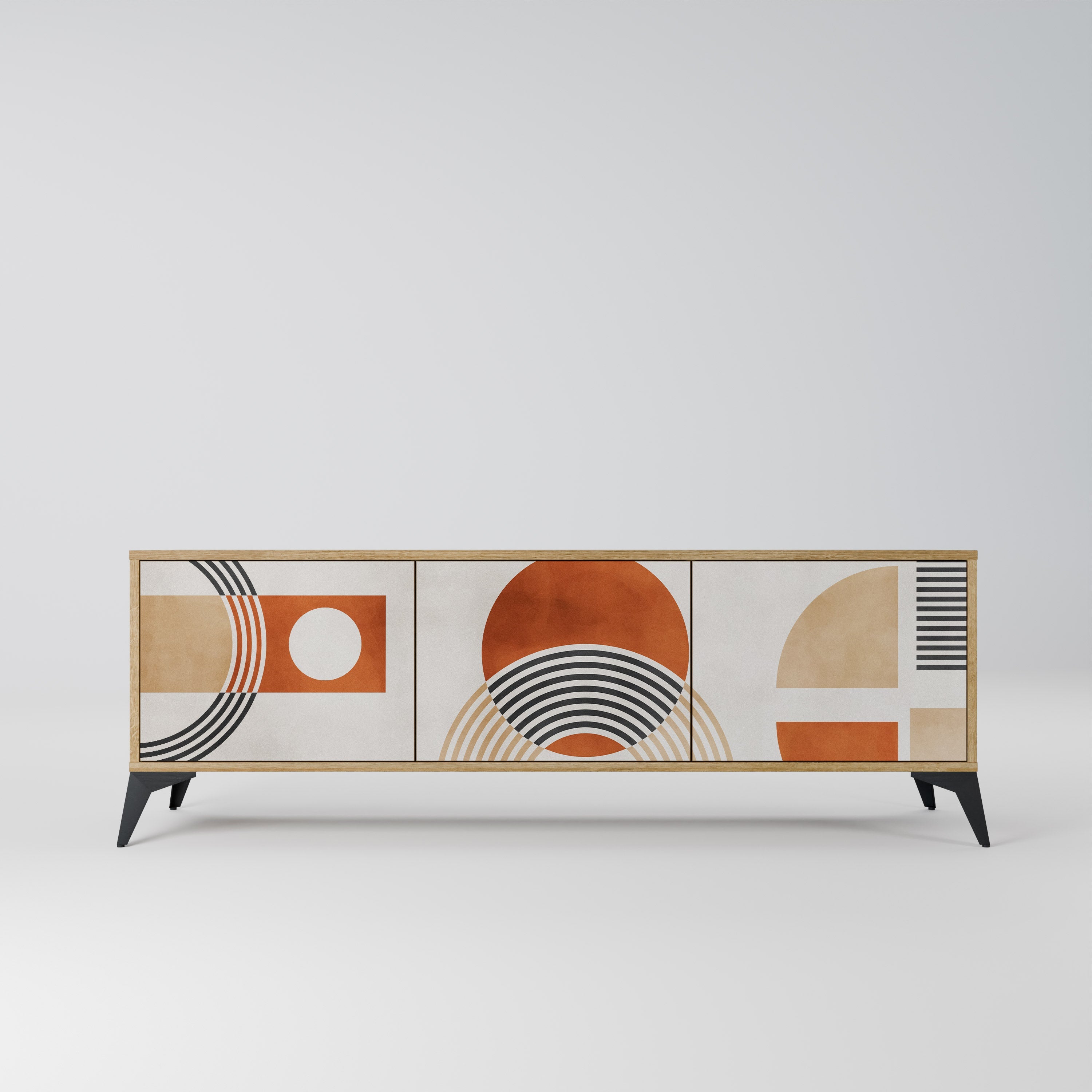 SPACE AROUND 3-Door TV Stand in Oak Effect