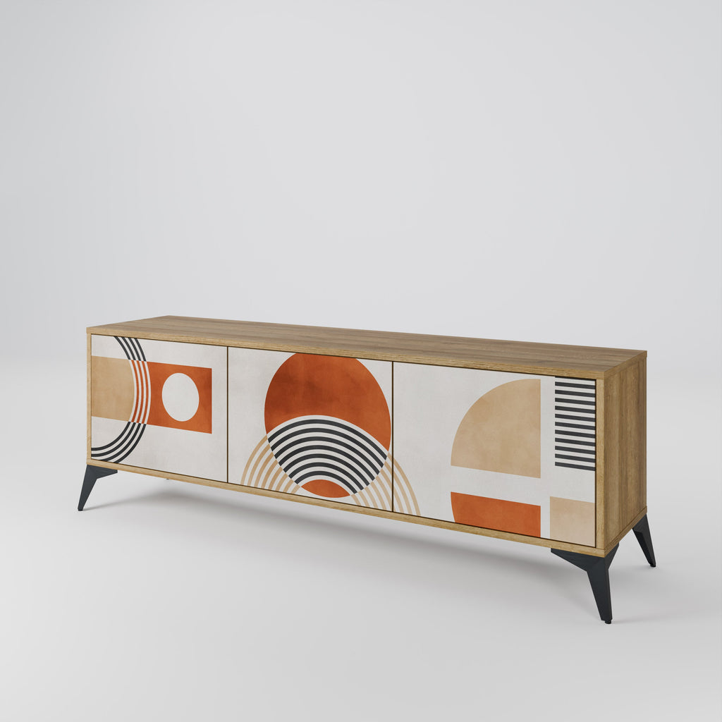 SPACE AROUND 3-Door TV Stand in Oak Effect