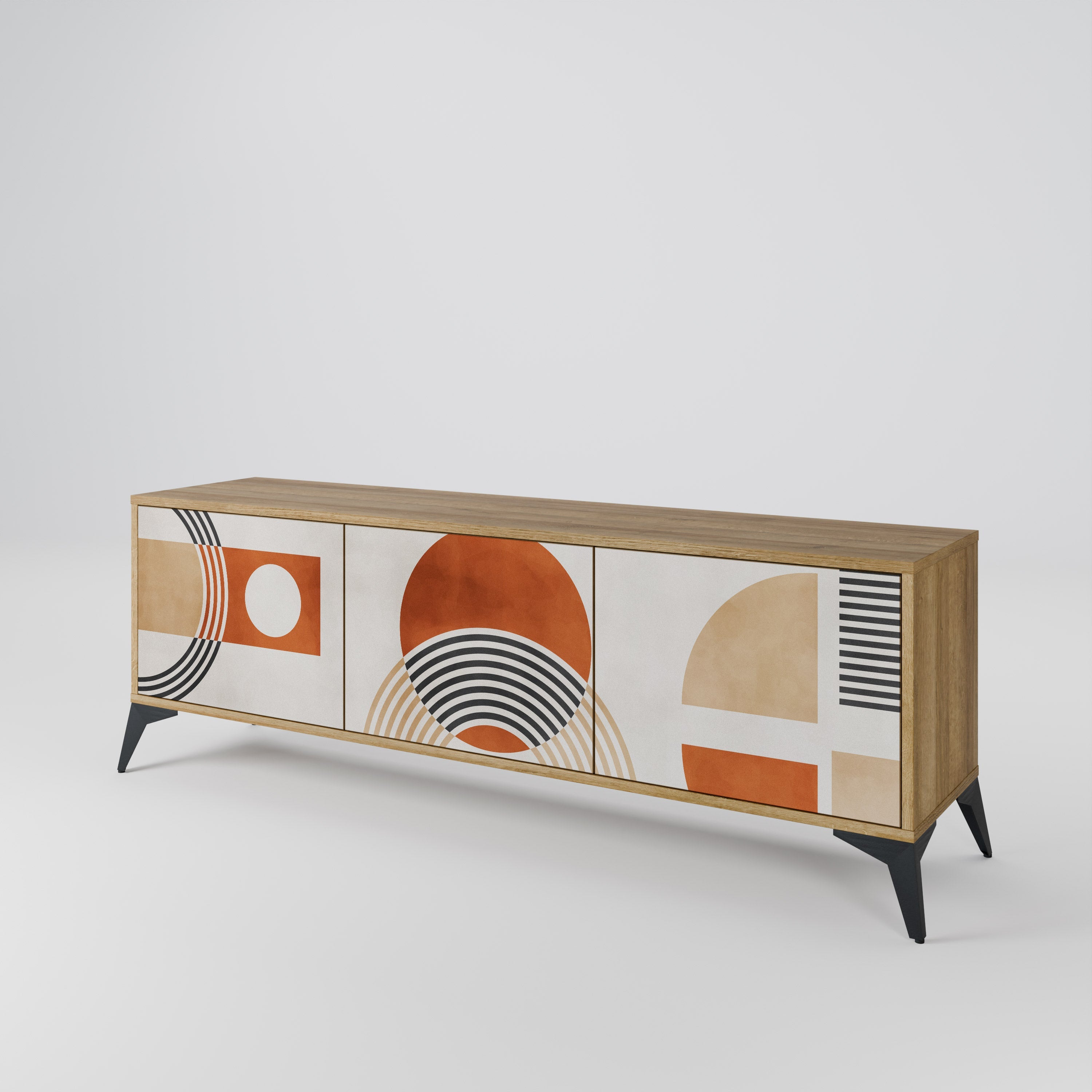 SPACE AROUND 3-Door TV Stand in Oak Effect