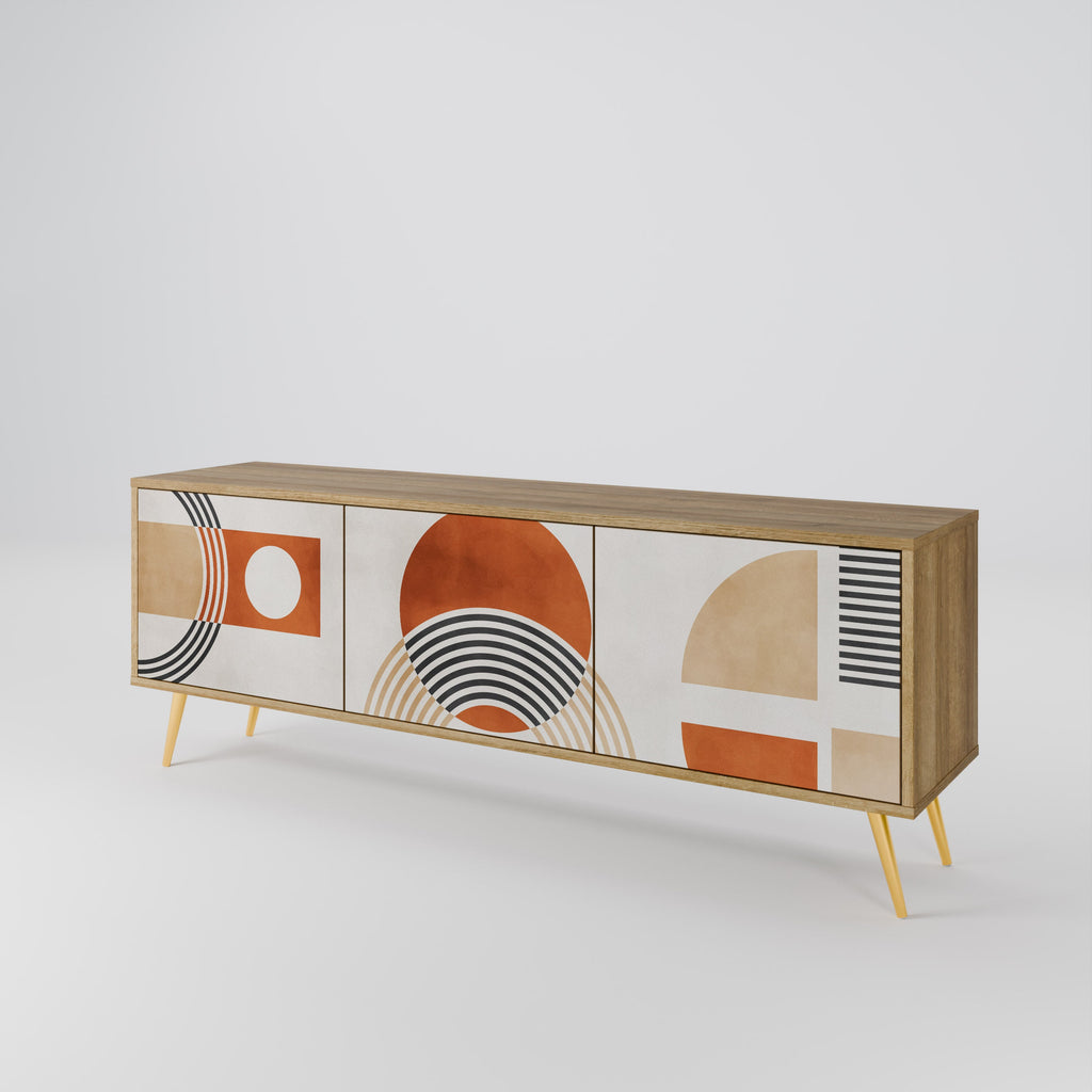 SPACE AROUND 3-Door TV Stand in Oak Effect