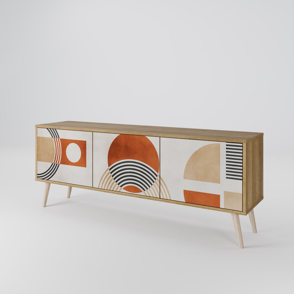 SPACE AROUND 3-Door TV Stand in Oak Effect