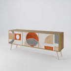 SPACE AROUND 3-Door TV Stand in Oak Effect