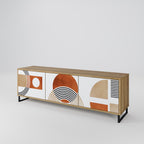 CIRCLE RHYTM 3-Door TV Stand in Oak Effect