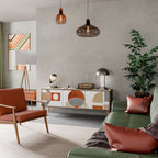 CIRCLE RHYTM 3-Door TV Stand in Oak Effect