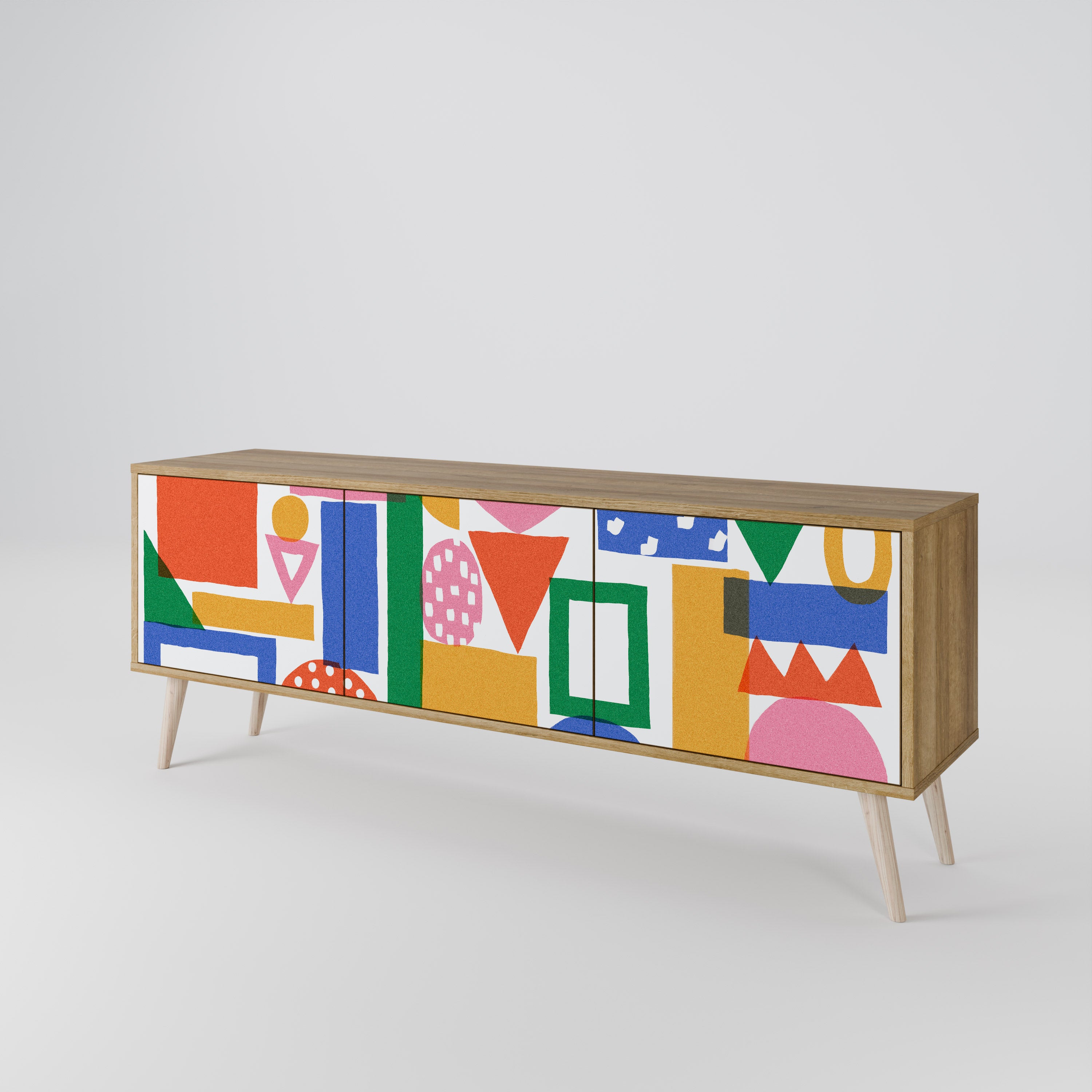 GEOMETRIC GLIMMER 3-Door TV Cabinet