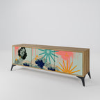 KANAGAWA BEAUTY 3-Door TV Stand in Oak Effect