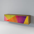 VIVID GEOMETRY TV-Lowboard mit 3 Türen in Eiche-Optik