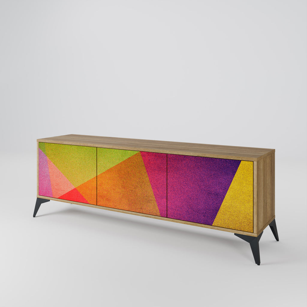 VIVID GEOMETRY TV-Lowboard mit 3 Türen in Eiche-Optik