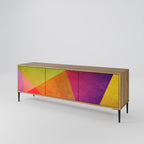 VIVID GEOMETRY TV-Lowboard mit 3 Türen in Eiche-Optik