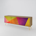 VIVID GEOMETRY TV-Lowboard mit 3 Türen in Eiche-Optik